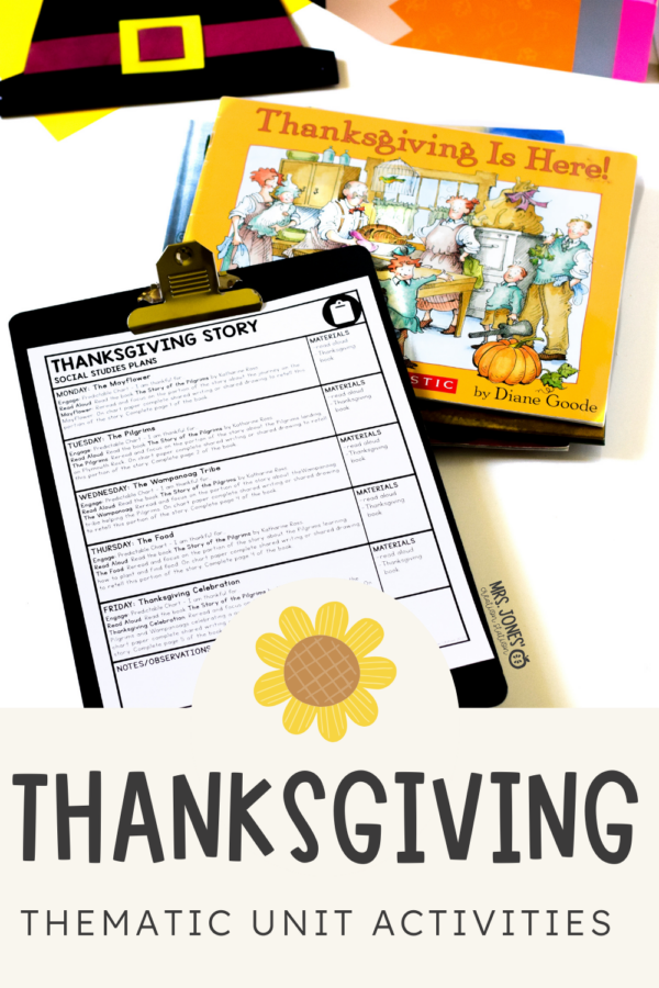 THANKSGIVING THEMATIC UNIT FOR LITTLE LEARNERS - Mrs. Jones Creation ...
