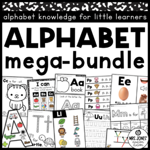 Alphabet Activities Bundle | Letter Recognition, Beginning Sounds, and Handwriting