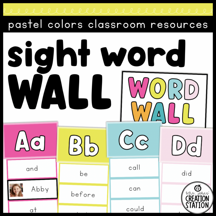 PASTEL COLORS WORD WALL CARDS - Mrs. Jones Creation Station
