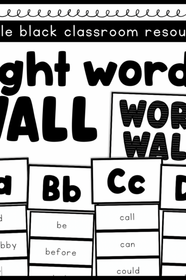 SIMPLE BLACK SIGHT WORD WALL