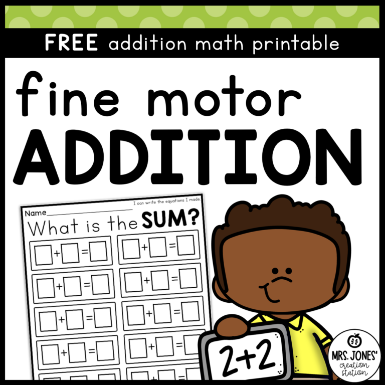 Fine Motor Addition Math Game with Printable | MJCS