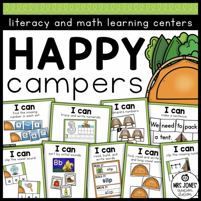 CAMPING LITERACY AND MATH CENTERS - Mrs. Jones Creation Station