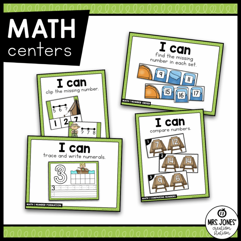 CAMPING LITERACY AND MATH CENTERS - Mrs. Jones Creation Station
