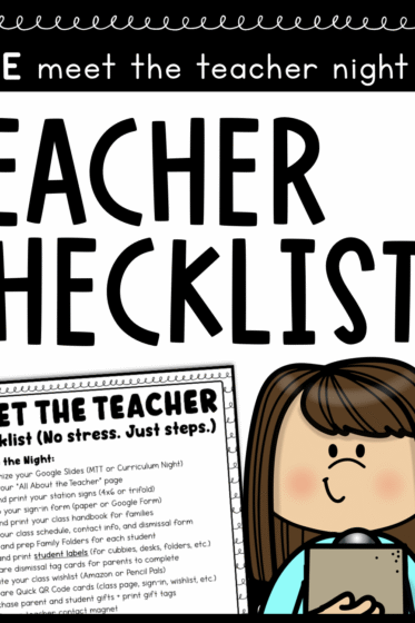 MEET THE TEACHER CHECKLIST