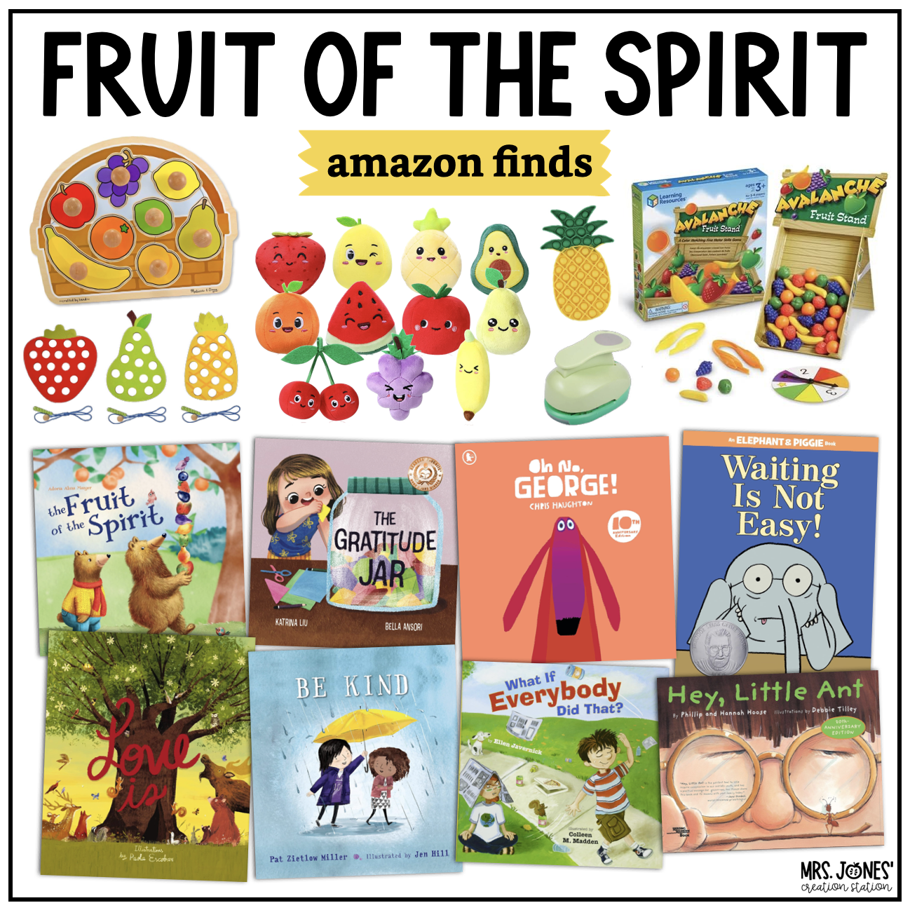Fruit of the Spirit books, craft and more for little learners.